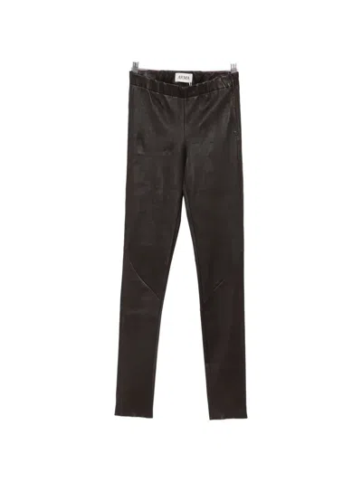 Arma Leather Trousers In Gray