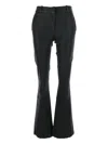 Arma Lively Cropped Flared Suede Trousers In Black