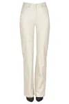 Arma Leather Trousers With Stitching In Neutral