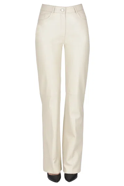 Arma Leather Trousers With Stitching In Neutral