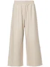 Arma Leather Wide-leg Cropped Trousers In Neutrals