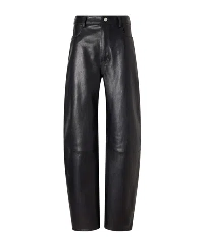 Arma Leather Wide-leg Pants In Black