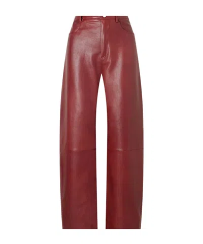 Arma Leather Wide-leg Pants In No