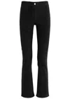 Arma Lively Cropped Flared Suede Trousers In Black