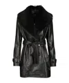 Arma Long Sleeve Lapel Leather Jacket In Black