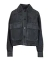 Arma Long-sleeved Leather Jacket In Black