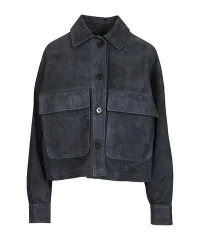 Arma Long-sleeved Leather Jacket In Black