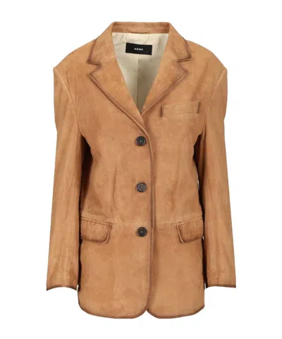 ARMA SUEDE BUTTON-DETAIL JACKET