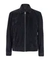 Arma Long-sleeved Suede Leather Jacket In Black