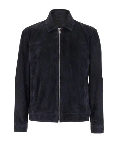 Arma Long-sleeved Suede Leather Jacket In Grey