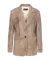 Arma Button-fastening Suede Blazer In Multi
