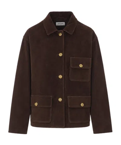 Arma Long-sleeve Casual Jacket In Brown