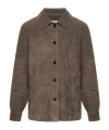 Arma Long-sleeve Leather Jacket In Brown