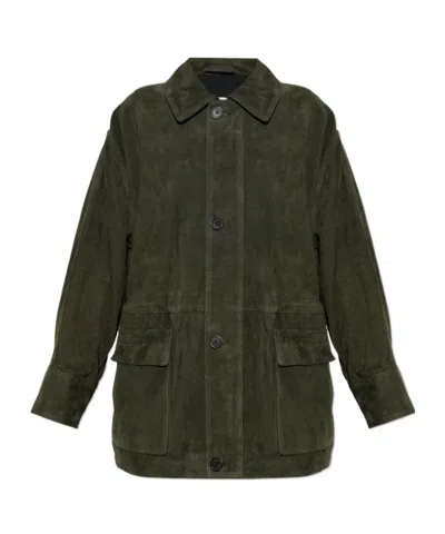 Arma Maeve Paneled Suede Jacket In Green