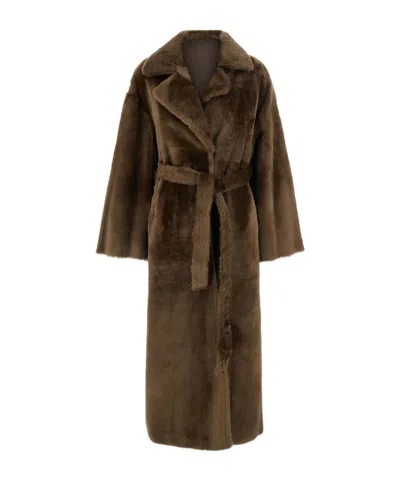 Arma Long-sleeved Coat In Brown