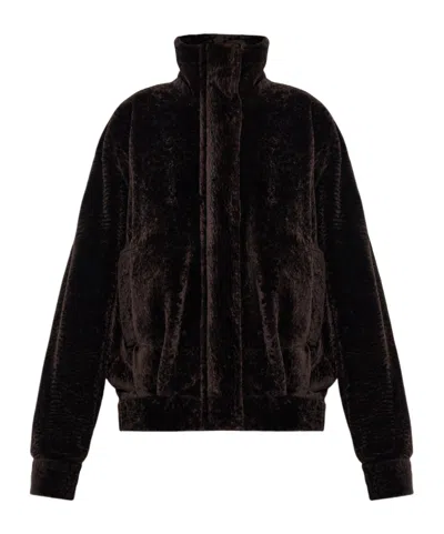 Arma Long-sleeved Zip-up Coat In Brown