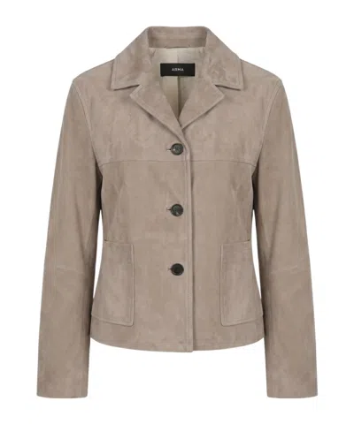 Arma Lotus Cropped Suede Jacket In Brown