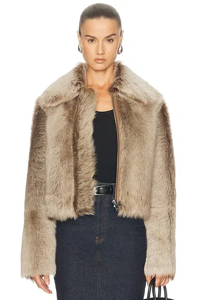 Arma Lucie Shearling Jacket In Brown