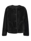 Arma Button-fastening Shearling Jacket In Green