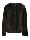 Arma Button-fastening Shearling Jacket In Green