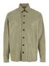 Arma Lush Green Shirt With Classic Collar And Contrasting Buttons In Leather Man In Green