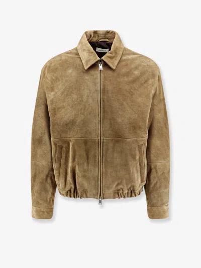 Arma Maddox Suede Jacket In Beige
