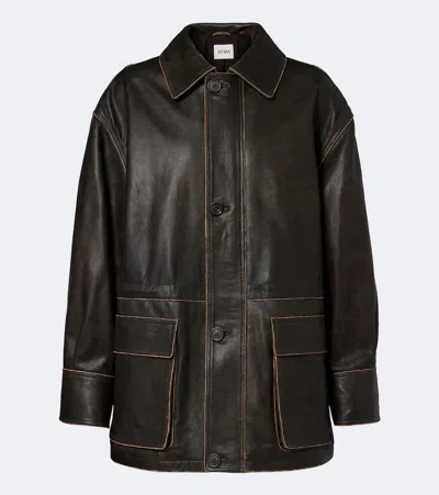 Arma Maeve Leather Jacket In Brown