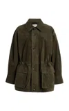 Arma Maeve Relaxed Suede Jacket In Green