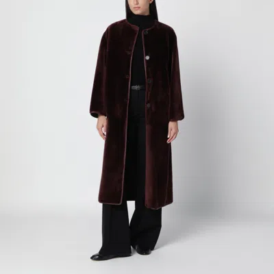 Arma Mahogany Rilana Reversible Leather Coat In Multi