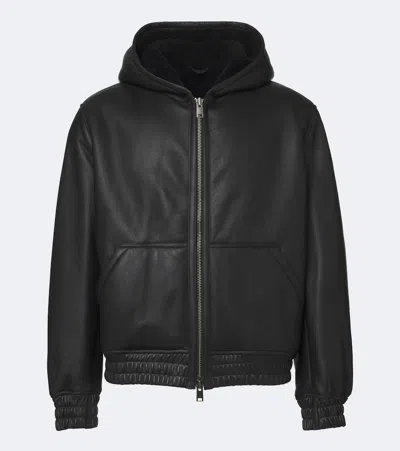 Arma Malen Hooded Leather Jacket In Black
