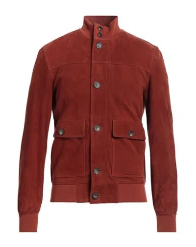 Arma Man Jacket Brick Size 46 Goat Skin In Red