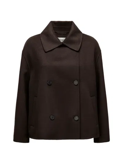 Arma Manila Cropped A-line Wool Jacket In Braun