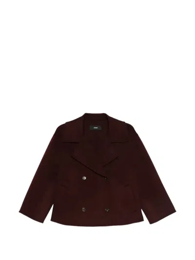Arma Manila Double-breasted Coat In Burgundy
