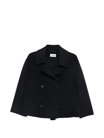 Arma Manila Double-breasted Wool Jacket In Blue