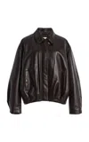 Arma Long-sleeve Leather Jacket In Black
