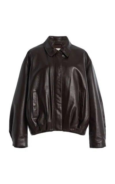Arma Melis Leather Jacket In Brown