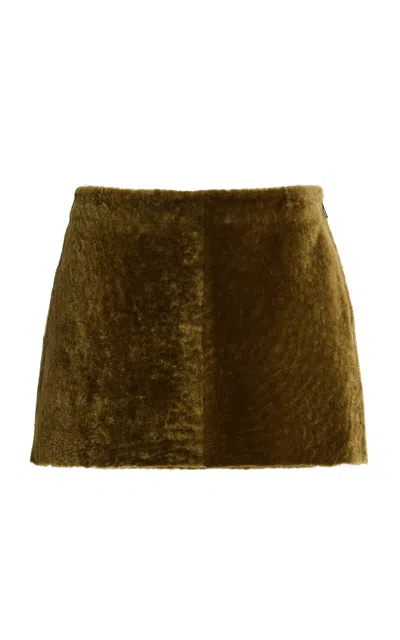 Arma Melody Merino Velvet Mini Skirt In Green