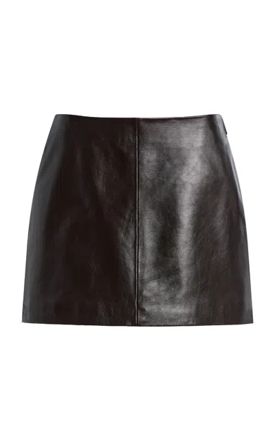 Arma Melody Palermo Leather Mini Skirt In Brown