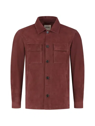 Arma Mex Suede Button-up Jacket In Brown