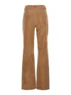 Arma Michela Beige Trousers With Belt Loop In Suede Woman In Brown
