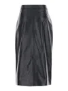 Arma Midi Black Skirt With Front Slit In Black