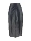 Arma Midi Black Skirt With Front Slit