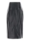 Arma Midi Black Skirt With Front Slit In Black