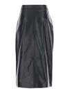 Arma Midi Black Skirt With Front Slit In Black