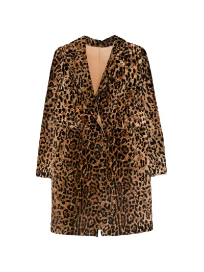 Arma Mietta Buttoned Animal-print Coat In Animal Print