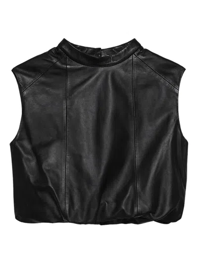 Arma Mila High-neck Sleeveless Top In Black