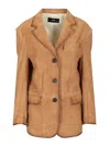 Arma Modena Suede Jacket In Neutral