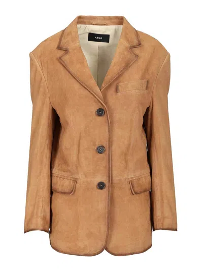 Arma Modena Suede Jacket In Neutral