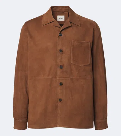 Arma Nico Suede Jacket In Brown
