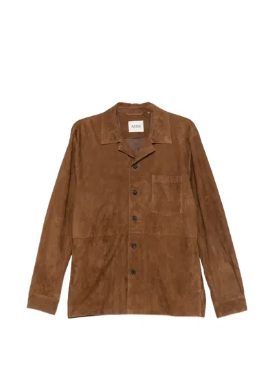 Arma Nico Suede Jacket In Brown